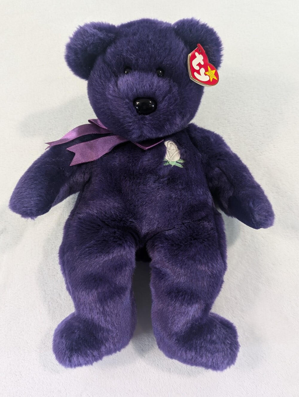 Ty Beanie Buddy Princess Diana Memorial Bear Purple Plush Large 14" vtg 1998